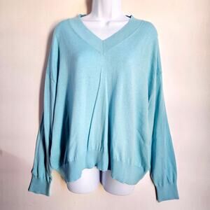 Crush Blue Silk Cashmere Blend Sweater Size L Minimalist Normcore Capsule